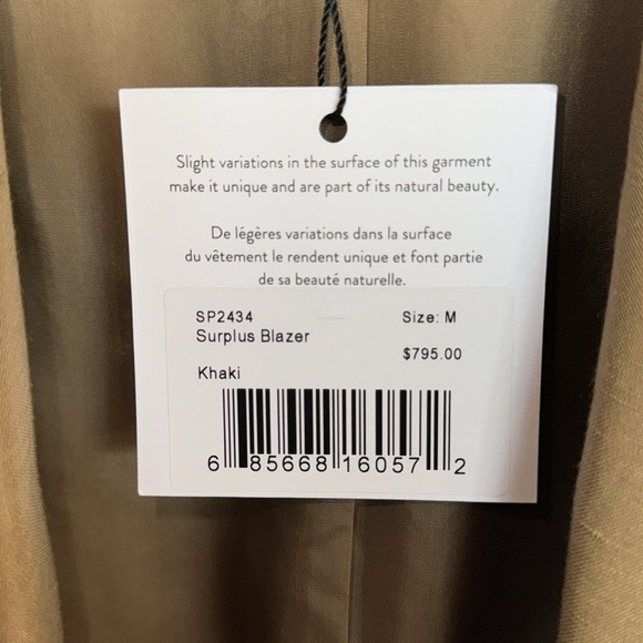 Smythe Surplus Cargo Blazer Blazer In Camel, NWT, M, MSRP $800 - Picture 7 of 8
